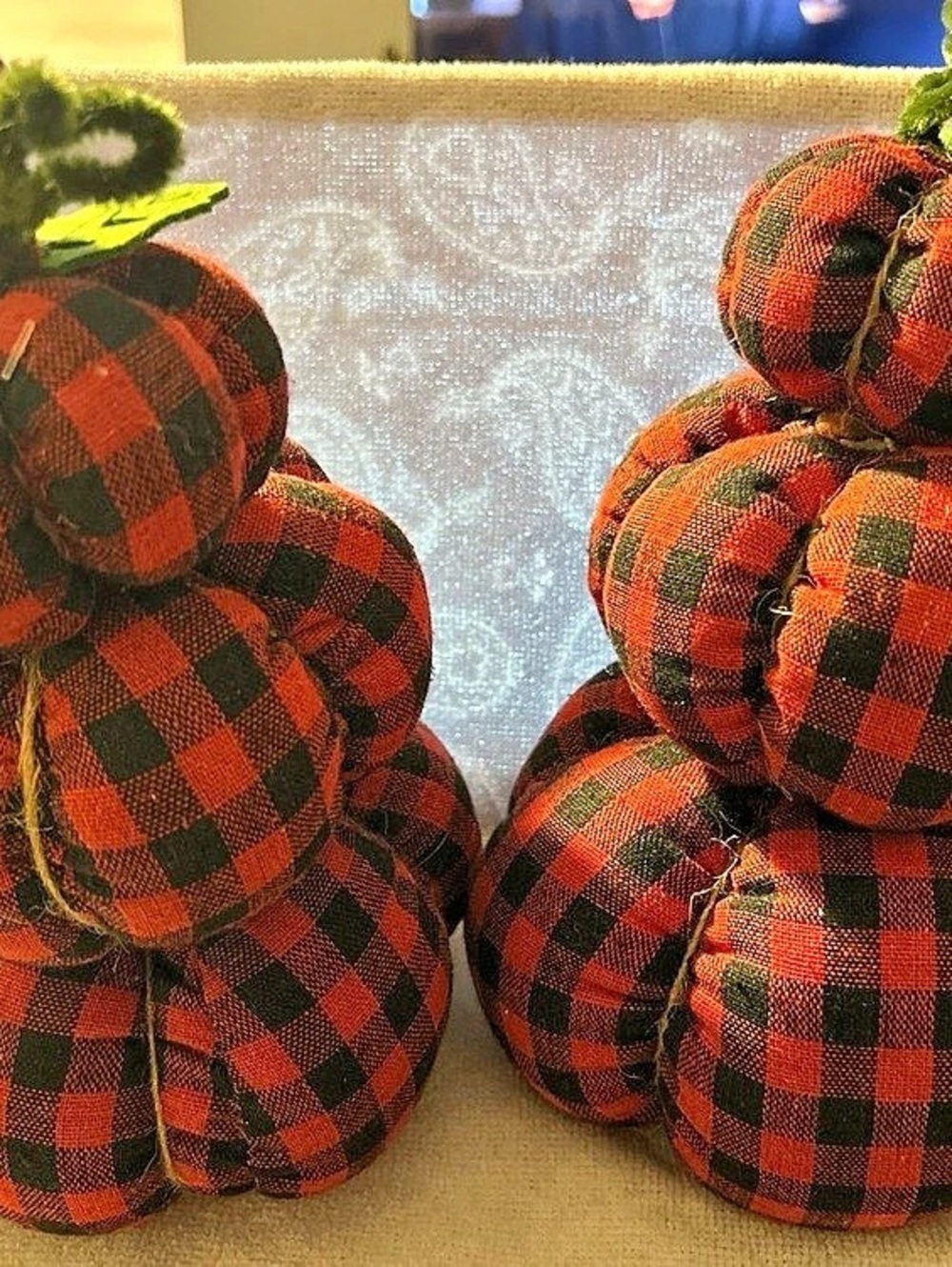 Red & Black Plaid Pumpkin Holiday Decor